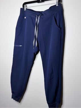Women’s figs Jogger Pants - Navy Blue Drawstring